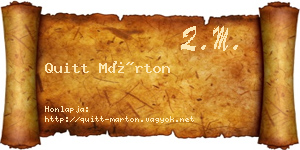 Quitt Márton névjegykártya