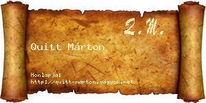 Quitt Márton névjegykártya