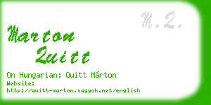 marton quitt business card